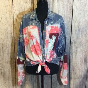 Free People We The Free Patchwork Buttoned Shirt